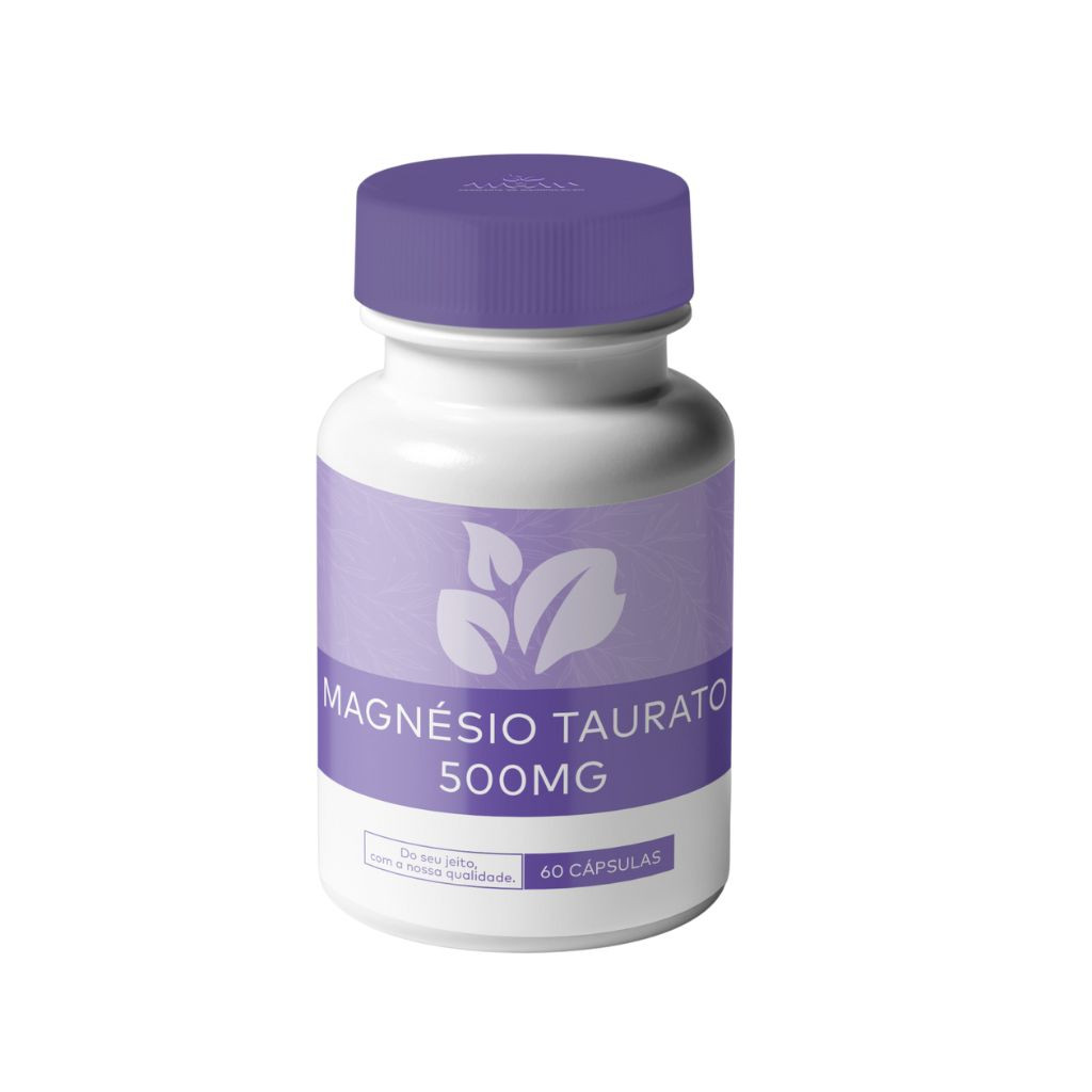 Magnésio Taurato 500mg - Cápsulas que melhoram o perfil lipídico, tem efeito anti-hipertensivo e diminui as chances de aterosclerose