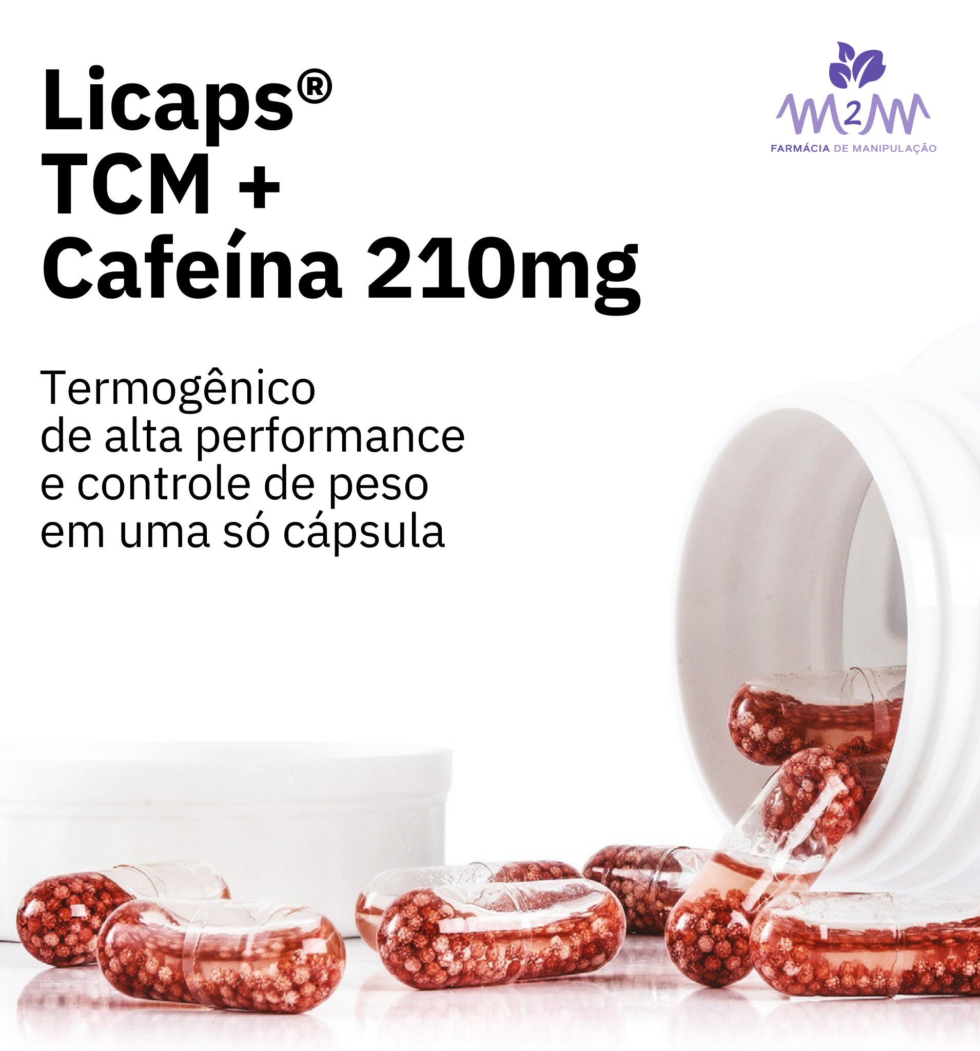 Licaps TCM + Cafeína 210MG - Cápsulas termogênicas de alta performance